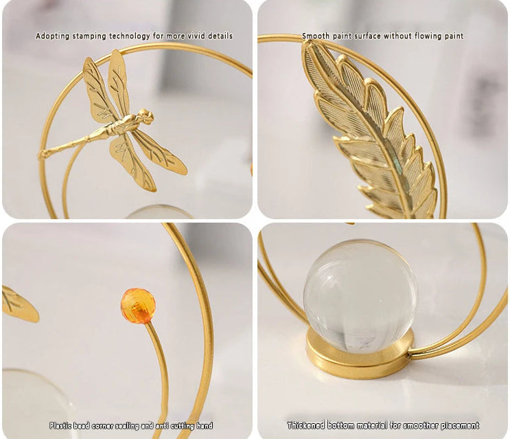 European Home Furnishings TV Cabinets Creative Decorations Living Room Foyer Light Luxury Desktop Iron Crystal Ball Ornaments