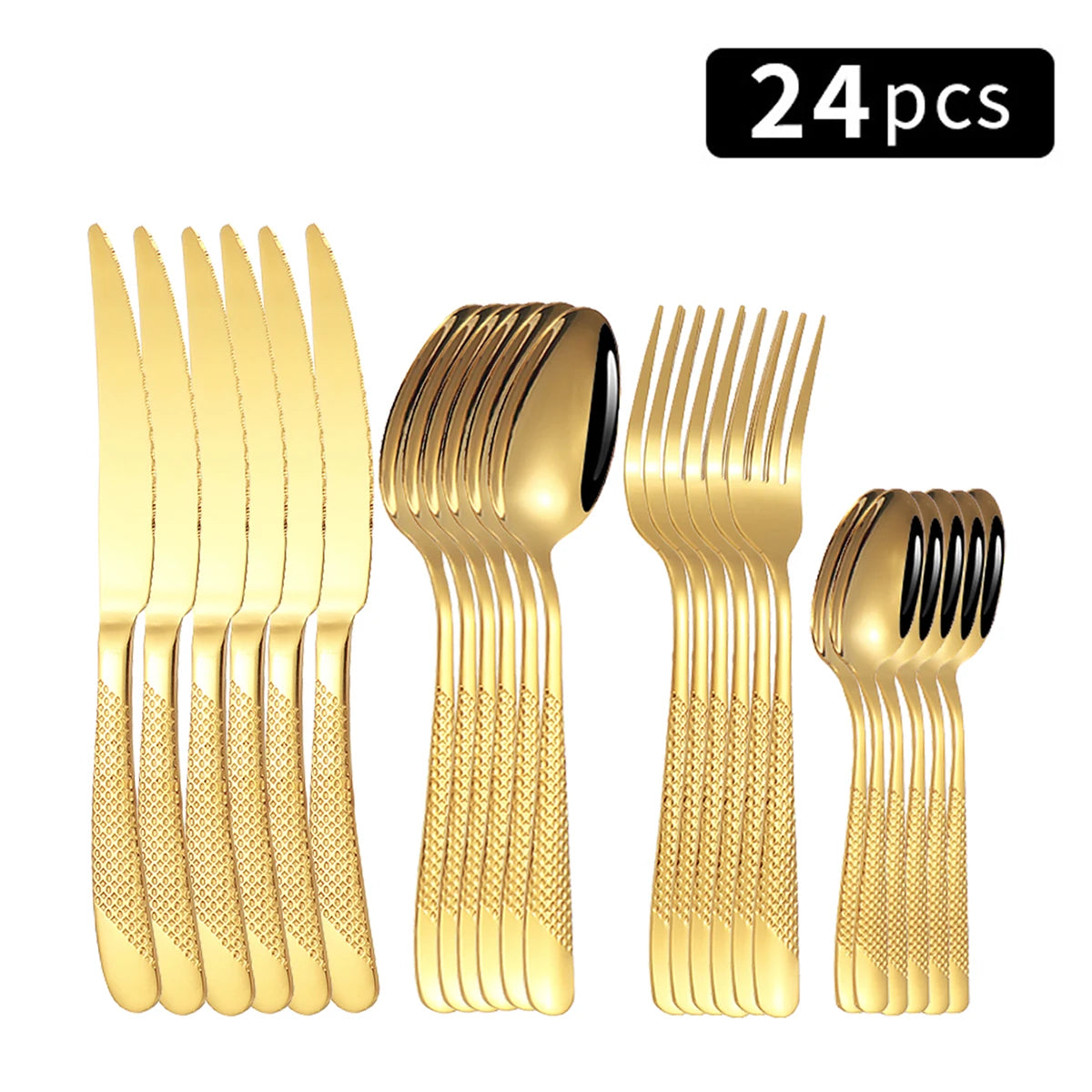 Conjunto de Talheres em Aço Inoxidável 24 Peças Star Diamond