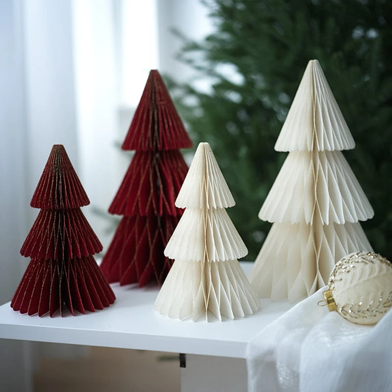 Árvore de Natal 3D em Papel Colmeia Decorativo