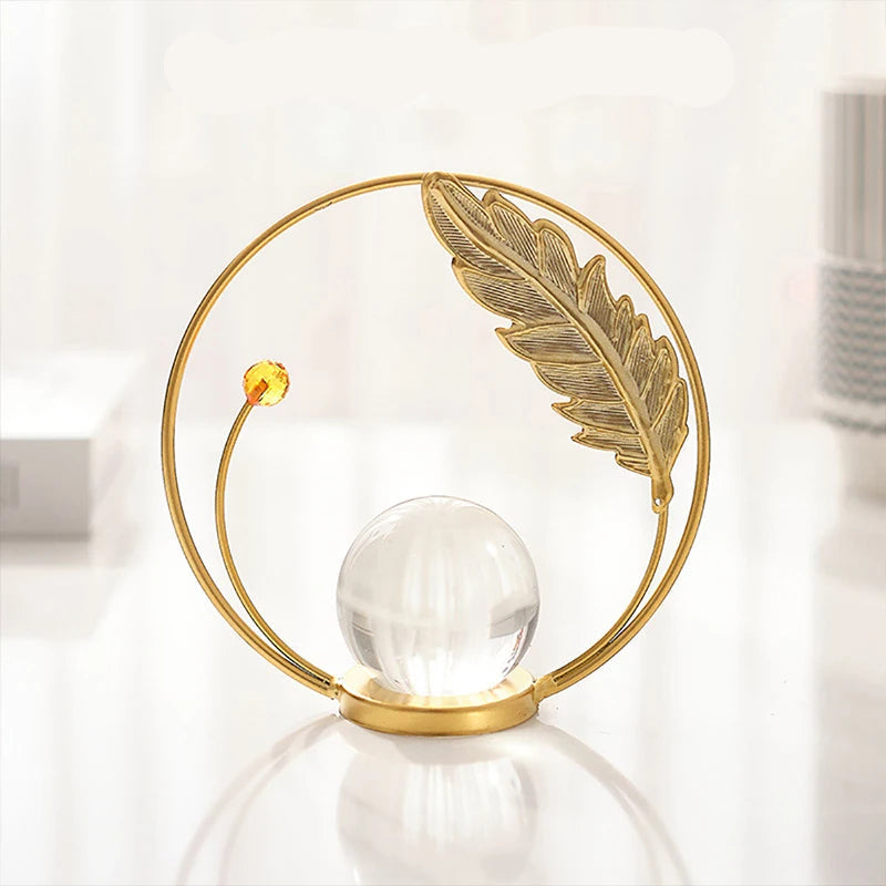 European Home Furnishings TV Cabinets Creative Decorations Living Room Foyer Light Luxury Desktop Iron Crystal Ball Ornaments