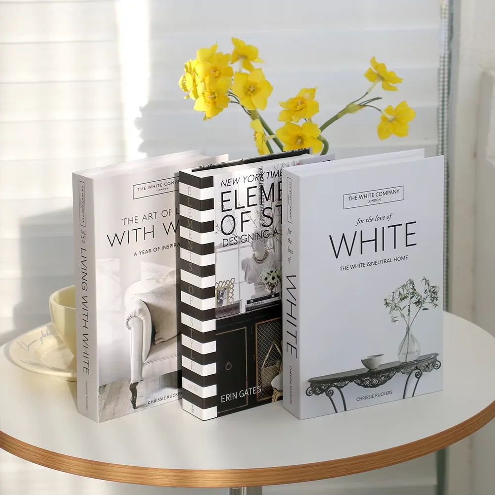 Livros falsos de luxo, acessórios de decoração para casa, sala de estar, moda, caixa de armazenamento de livros falsos, simples, nórdico, mesa de café