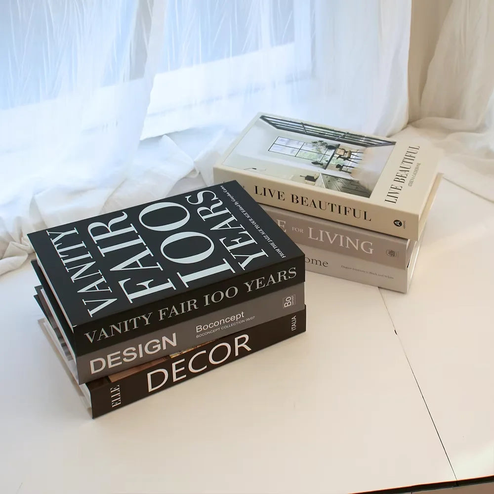 Livros falsos de luxo, acessórios de decoração para casa, sala de estar, moda, caixa de armazenamento de livros falsos, simples, nórdico, mesa de café