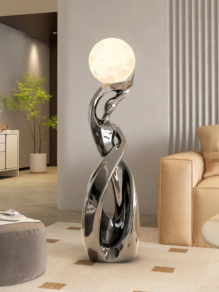 Decoração para casa estátua arte abstrata ornamentos nordic sala de estar grande piso escultura luminosa presente de inauguração estatuetas interiores