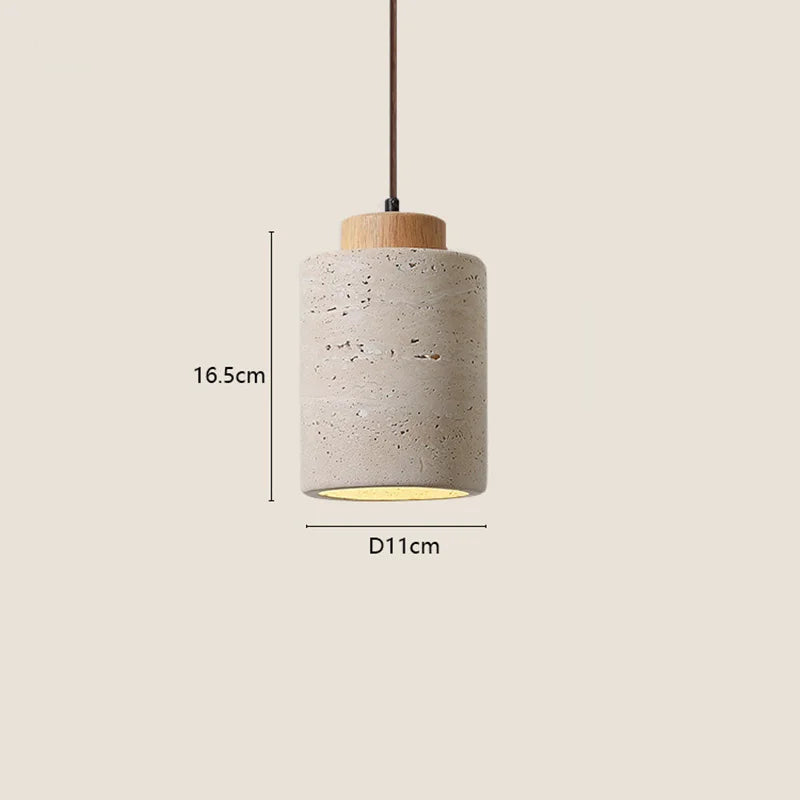 Luminária Pendente Wabi-Sabi de Pedra Mármore