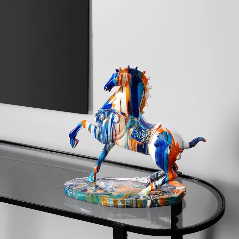 Luxury Galloping Horse Success Sculpture Elegant Desk Decor Home Ornament Housewarming Gift for Living Room