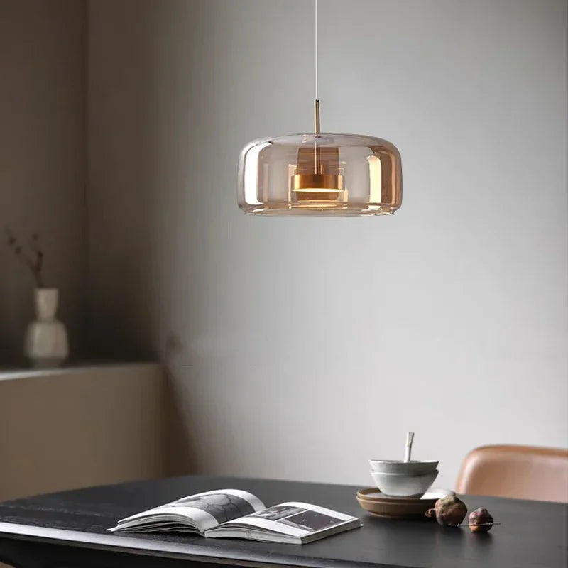 Nordic LED Glass Pendant Light Simple Modern Restaurant Bar Counter Coffee Shop Bedside Interior Decoration Lighting Fixtures
