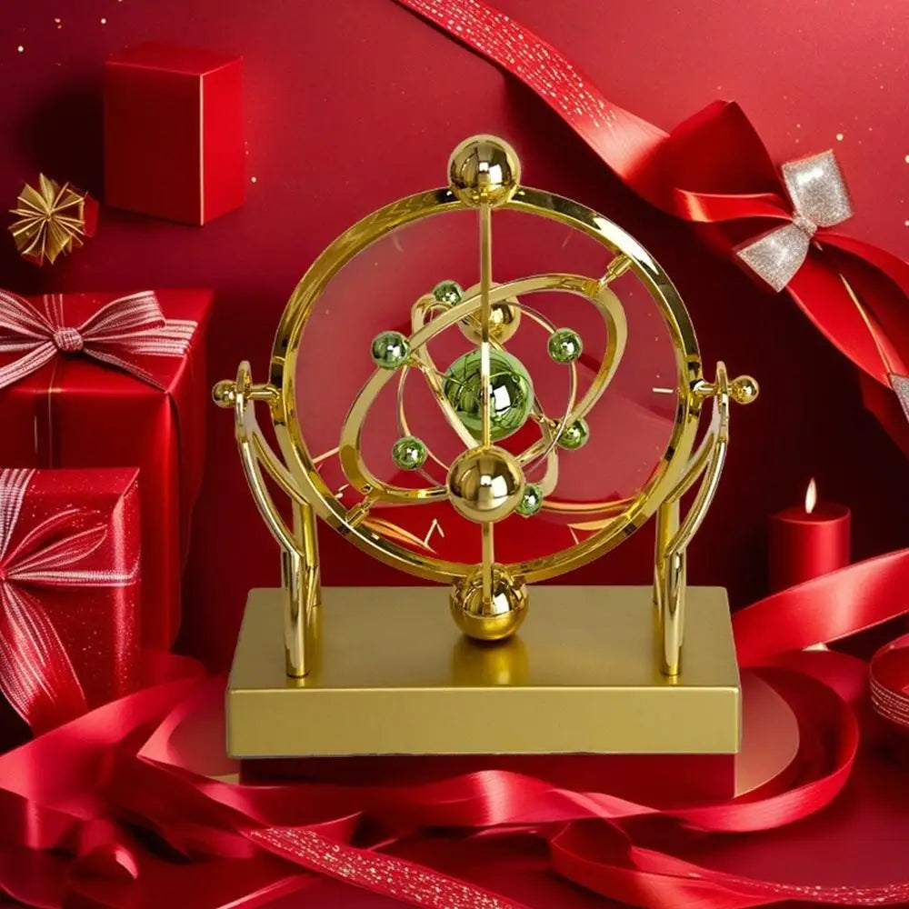 Máquina de movimento perpétuo de pêndulo de órbita celestial, decoração de mesa de arte cinética, modelo de astronomia para escritório doméstico, escultura rotativa