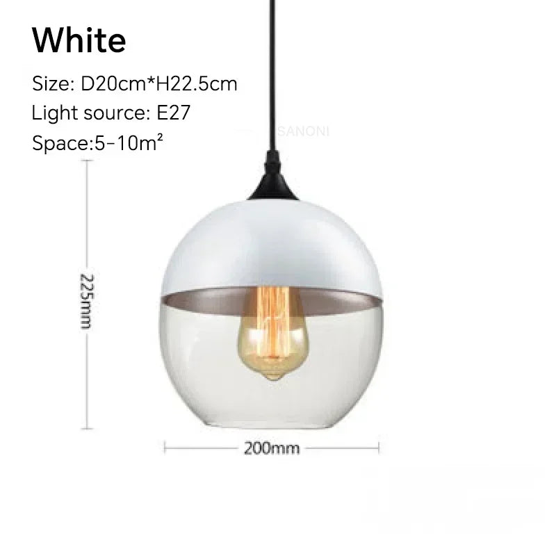 Luminária Pendente de Vidro Nordic Modern