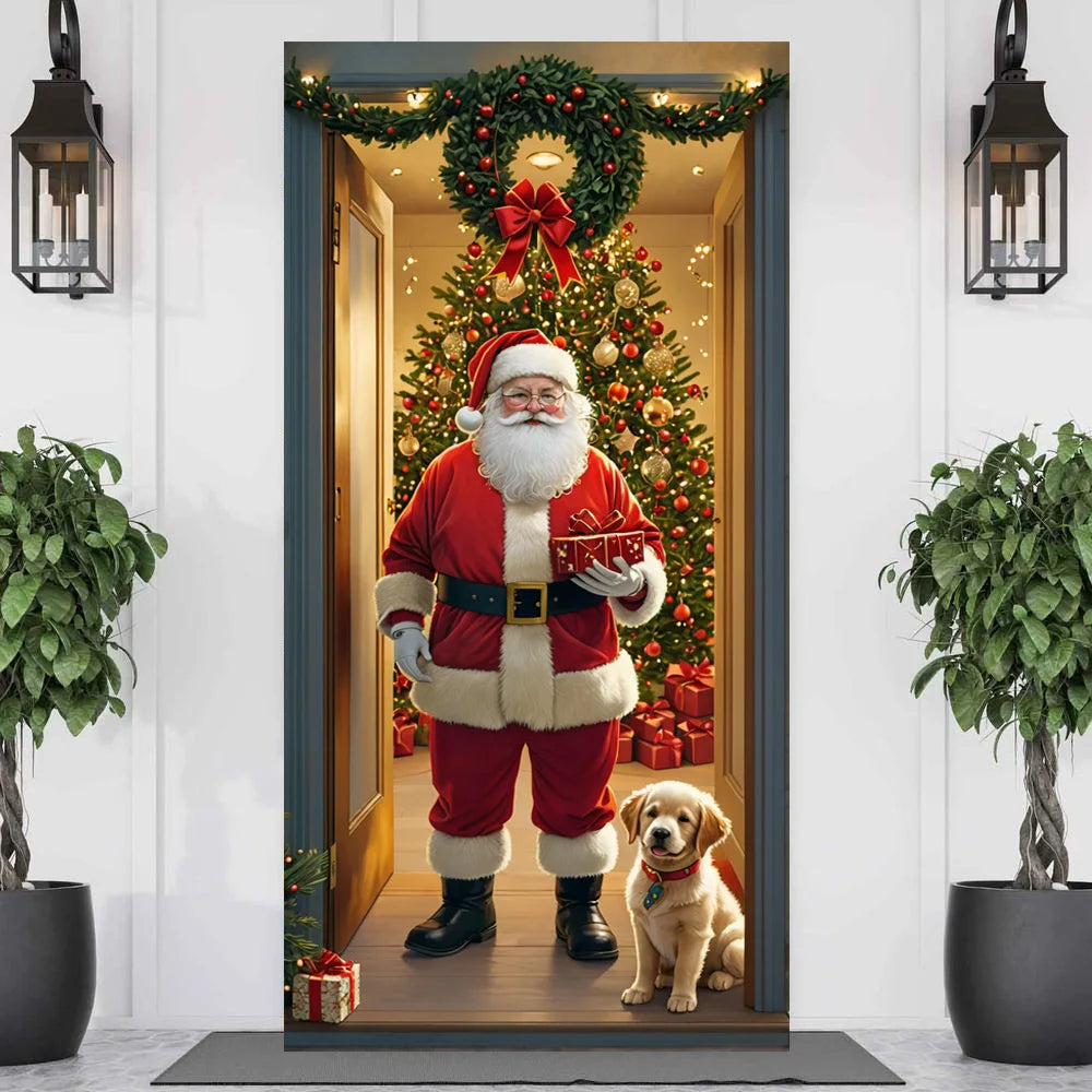 Painel Decorativo de Porta Papai Noel para Natal