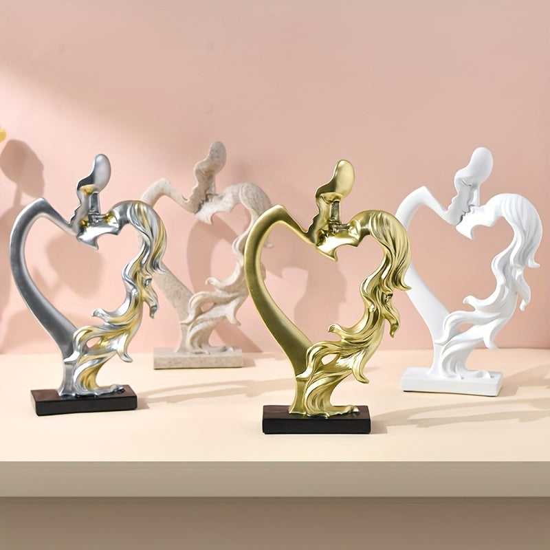 1 peça Estátua de Casal em Resina Minimalista Moderna, Ornamento de Escultura de Figura Abstrata, Decoração de Casa, Peça de Artesanato em Resina de Estilo Minimalista de Luxo, Adequado para Decorar Mesas de Sala de Estar e Garrafeiras, Presente Perfeito para Amigos, Presente de Dia dos Namorados.