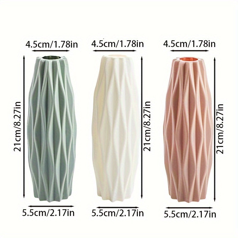 Conjunto de várias peças de vasos de plástico nórdicos, imitando vasos de cerâmica, adequados para decoração de sala de estar e mesa de jantar em casa, decoração de Dia de São Patrício e Páscoa, decoração de sala de beleza, decoração de casa de primavera