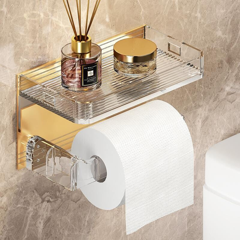 Elegant Adhesive Toilet Paper Holder, Wall-Mounted, No Drilling Required, Easy to Install with Refined Design