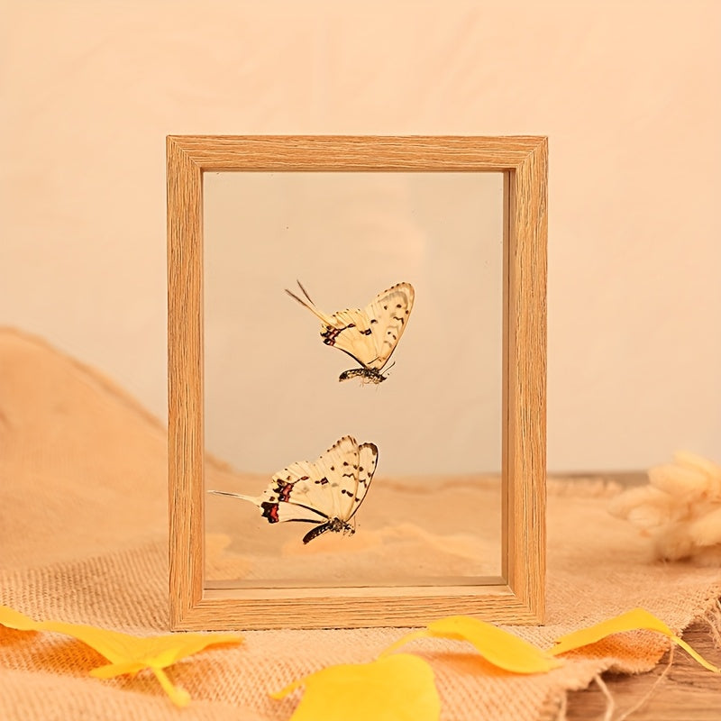 1 Moldura de Fotos Flutuante de Madeira, Disponível em Múltiplas Cores - Design Clássico e Moderno com Dupla Camada de Acrílico Transparente, Moldura para Pendurar Horizontal/Vertical, Ideal para Fotos Pequenas, Paisagens, Retratos, Pets, Arquitetura - Painel Protetor Transparente, Fácil de Instalar