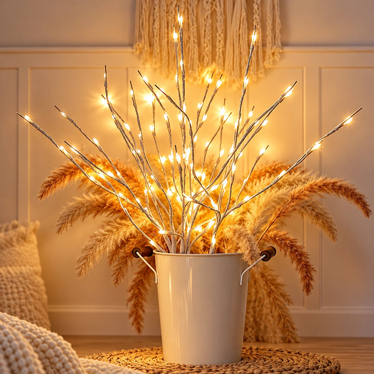 Galho Decorativo de Bétula com LED para Natal