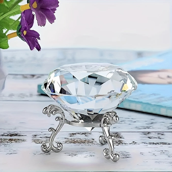 Diamante de Cristal com Moldura Prateada