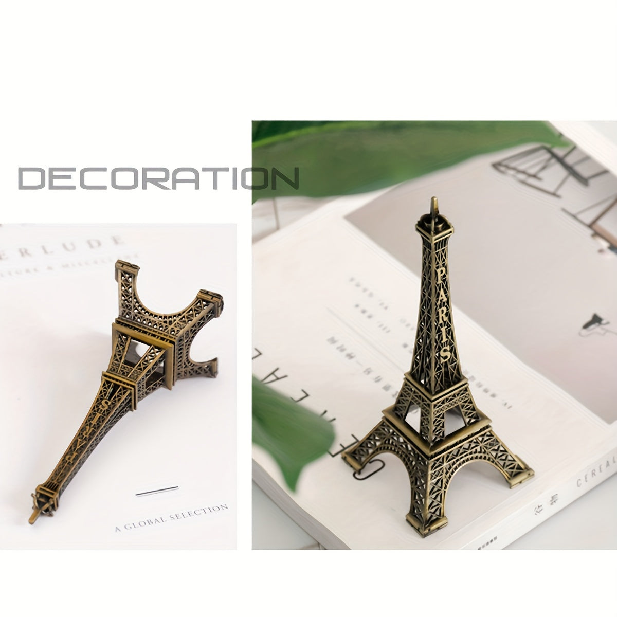 Figura de Metal da Torre Eiffel de Paris 1pc - Modelo Arquitetônico em Miniatura Turquesa com Detalhes Intrincados e Ferroaria Detalhada, Arte Decorativa para Prateleira, Lembrança de Viagem & Presente de Férias, Decoração Elegante para Casa | Embalagem Sofisticada, Decoração da Torre Eiffel
