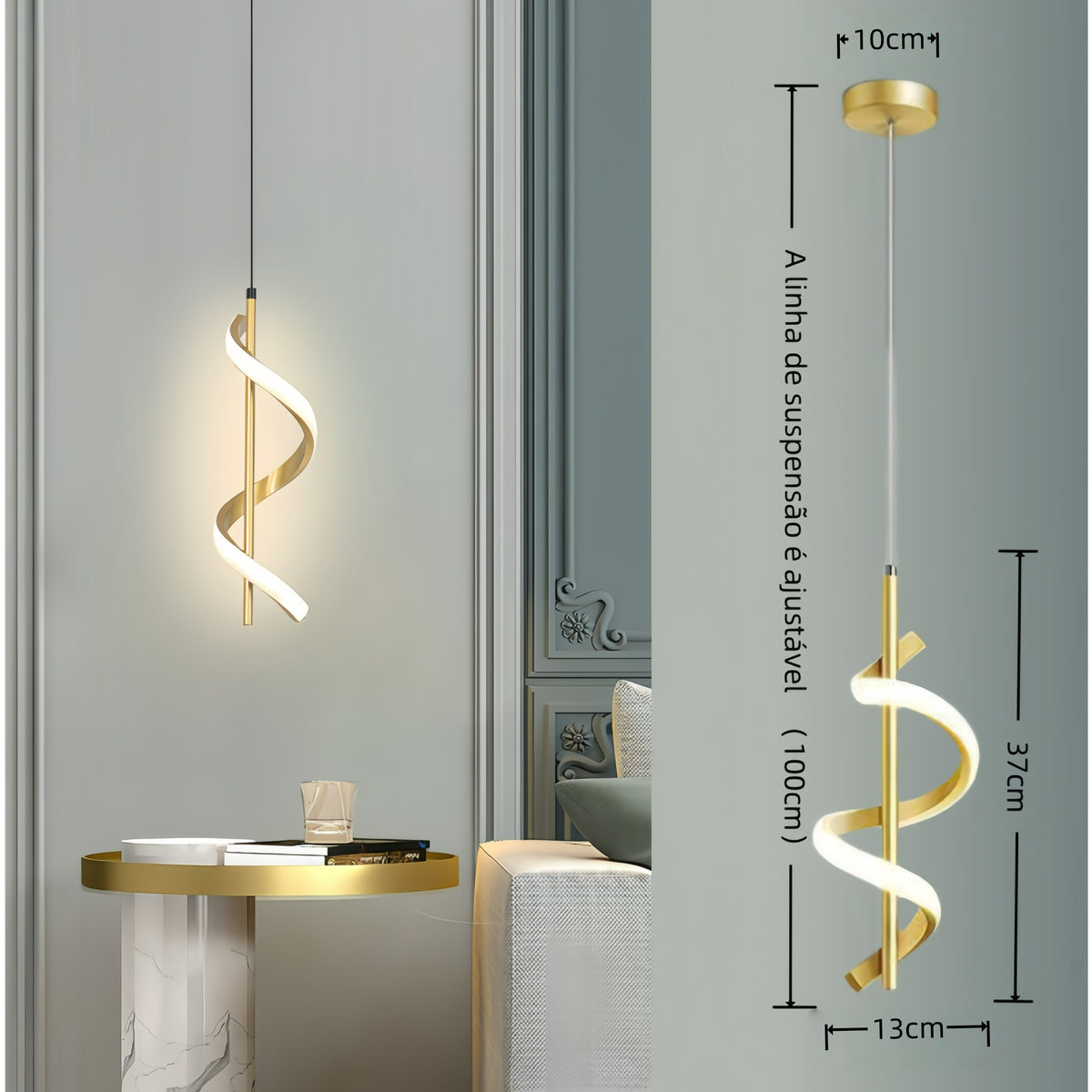 Luminária De Teto Pendente Led Moderna Lustre para Corredor Sala Quarto Moderna