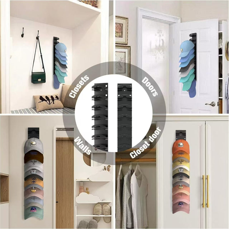 Organizador de Chapéus de Beisebol Montado na Parede com Múltiplas Camadas, Dez Compartimentos, Design Economizador de Espaço, Mantém Seu Quarto Organizado e Arrumado