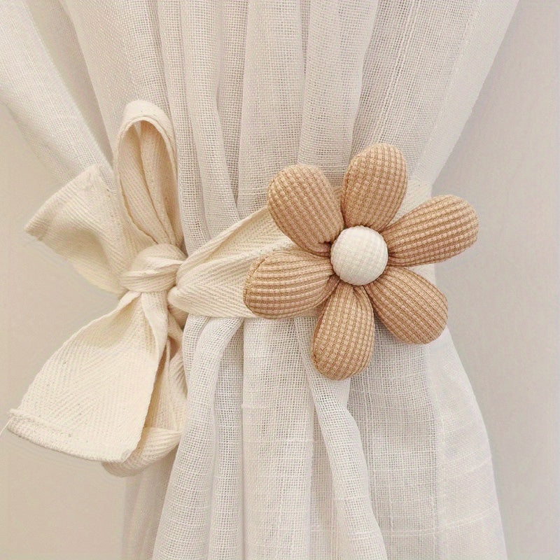 Correias de Fixação de Cortina Tridimensionais Estilo Nórdico | Poliéster, Estilo Boho, Multi Final, Decorações de Laços de Cortina, Correias de Fixação de Flores, Pequenos Artigos Suspensos, Cordas de Fixação de Cortina Estilo Cute - INS NORDIC HOME
