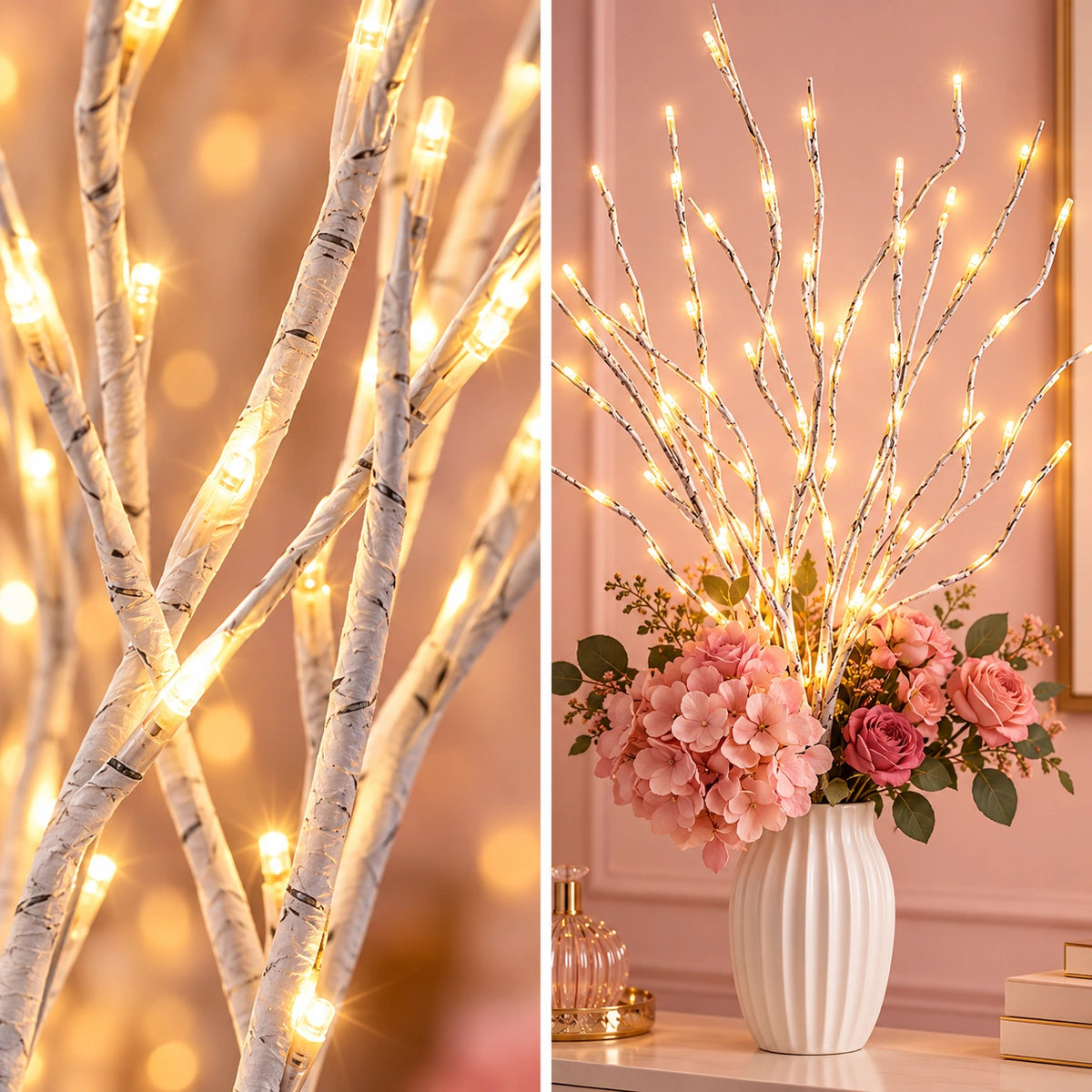 Galho Decorativo de Bétula com LED para Natal