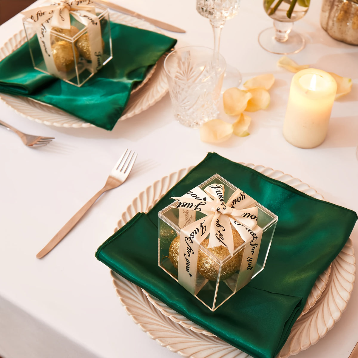 6/12 Peças de Guardanapos de Cetim Macio, Guardanapos Simples e Elegantes - Perfeitos para Casamentos, Chá de Panela, Festas e Decorações de Restaurantes