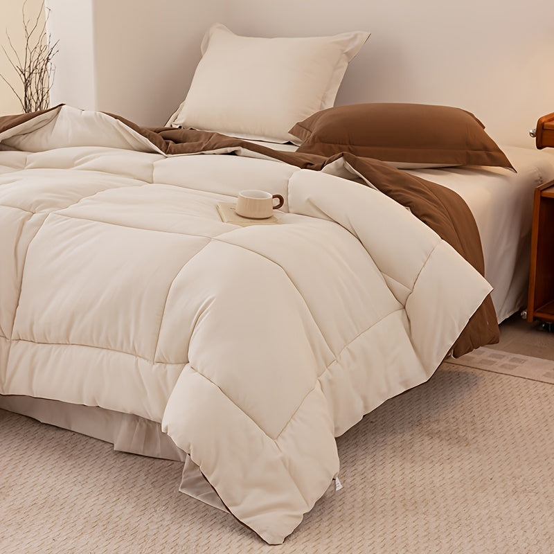 Conjuntos de cama Queen Size - Conjuntos de cama Queen Size marrom e bege, Conjuntos de roupa de cama macia para todas as estações - Conjuntos de 5 peças - 1 edredom (223,52 cm x 223,52 cm) e 2 fronhas (50,8 cm x 66,04 cm) e 1 lençol (228,6 cm x 259,08 cm) e 1 capa de cama (152,4 cm x 203,2 cm + 35