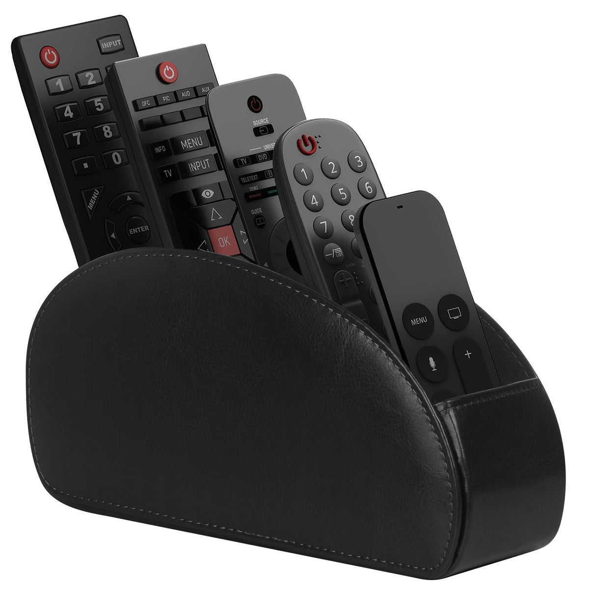 Porta-Controle Remoto em Couro Sintético com 5 Divisórias
