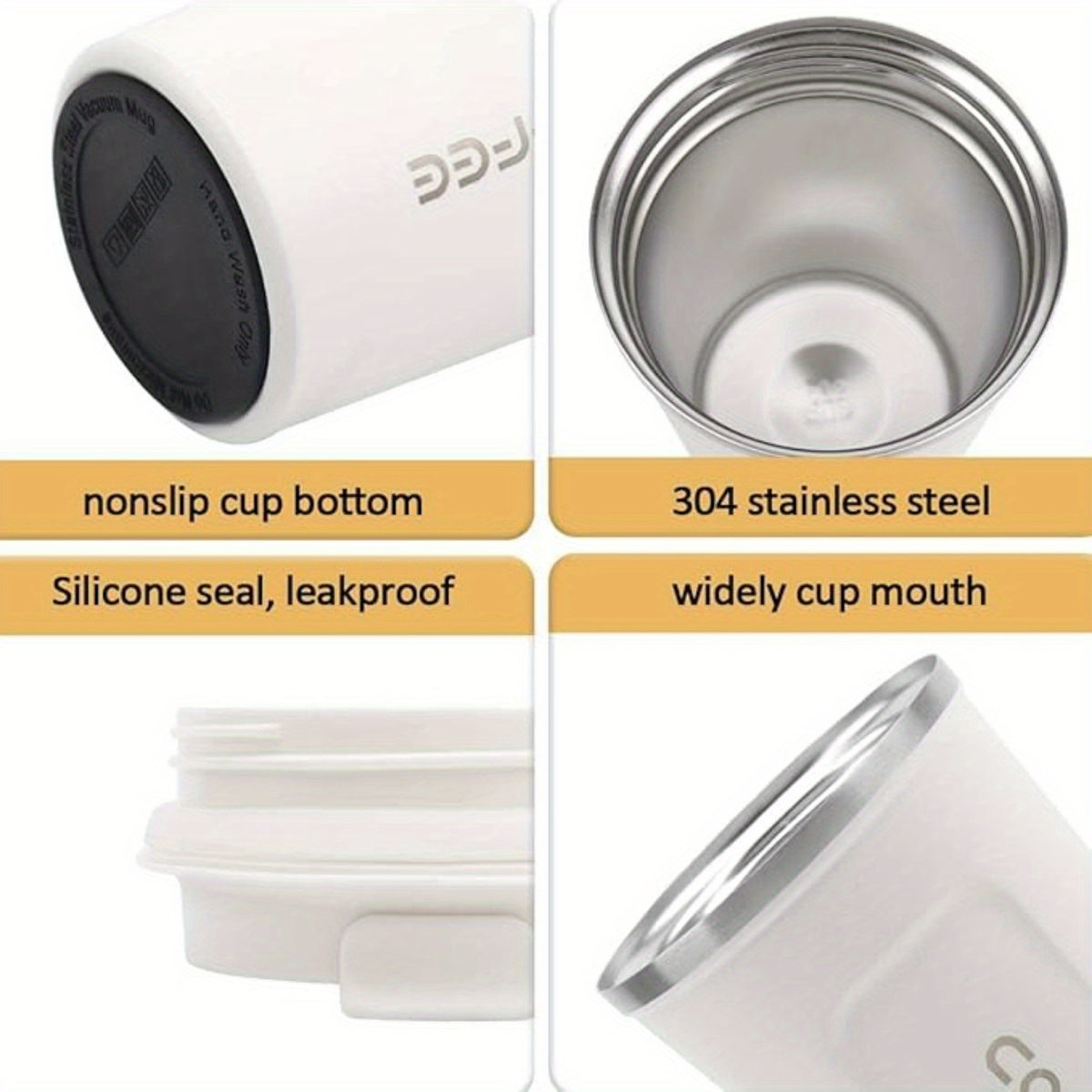 Caneca Térmica de Café, Aço Inoxidável Dupla Parede à Prova de Vazamentos, Acabamento Fosco, Mantém Quente e Frio por Horas, Presente Premium para Amantes de Café e Chá, Utensílio Durável