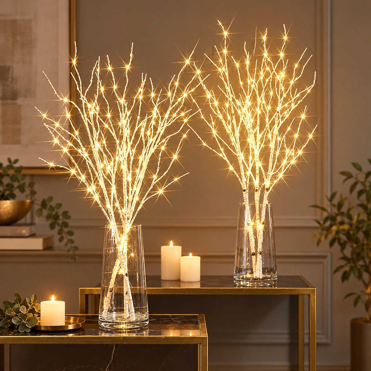 Galho Decorativo de Bétula com LED para Natal