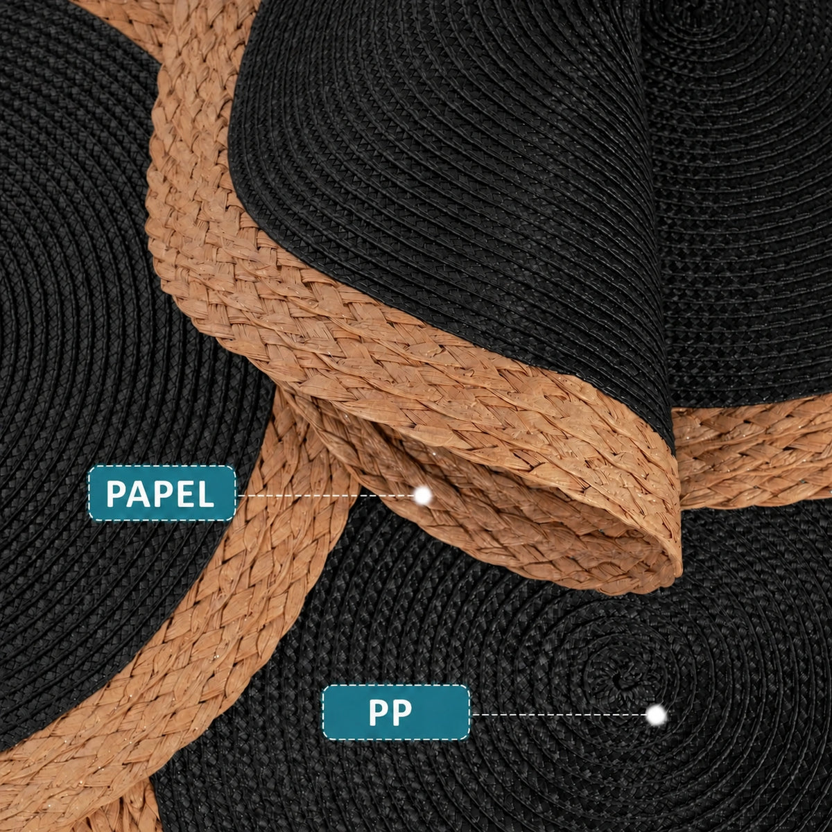 Conjunto de Sousplats Redondos Trançados