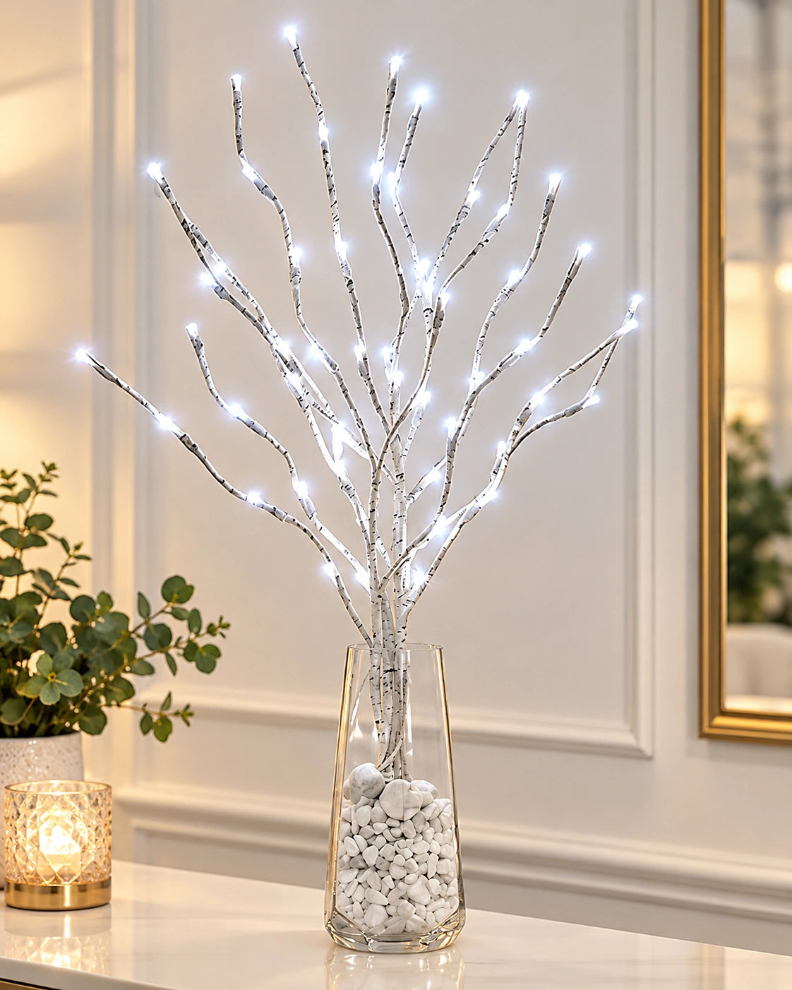 Galho Decorativo de Bétula com LED para Natal