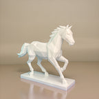 Elegante Estatueta de Cavalo em Cerâmica Branca Nórdica, uma Escultura de Cavalo Estilosa Ideal para Decorar a Sua Mesa de Sala de Estar, Escritório Doméstico Moderno ou Estante. Uma Ideia de Presente Perfeita para Inaugurações de Casas ou Casamentos