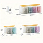 Suporte para Escova de Dentes de Montagem Fácil na Parede com Copo para Enxaguatório - Sem Furação, Organizador de Banheiro que Economiza Espaço para Pasta de Dente & Escovas, Transparente, Conjunto de Suporte para Escova de Dentes