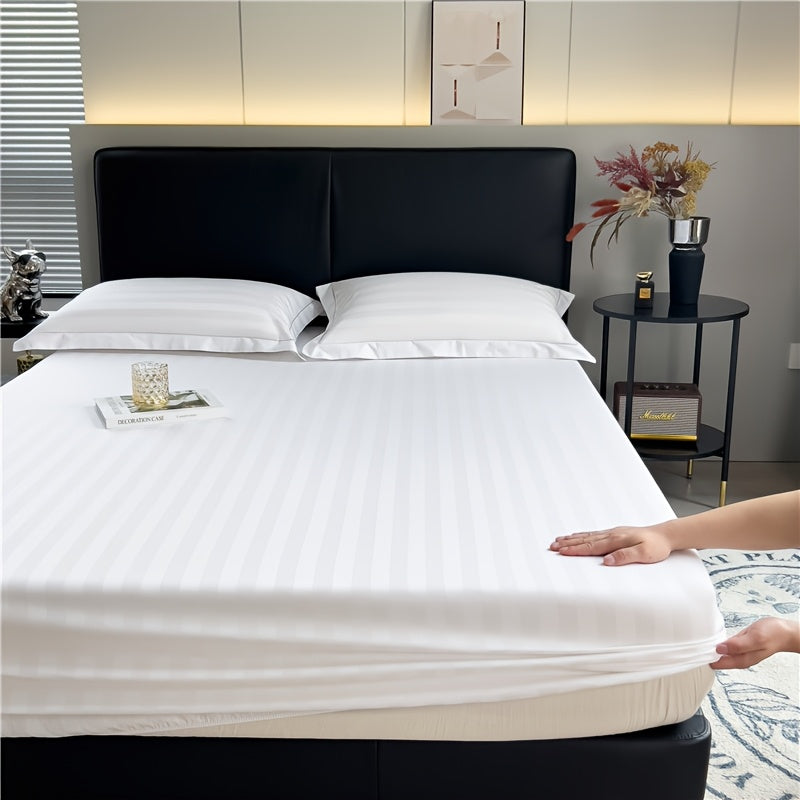 Conjunto de Lençol Ajustável 100% Algodão Egípcio, 3 Peças (1 Lençol Ajustável + 2 Fronhas), Capa de Colchão, Design com Bolso Profundo de 40cm, 500 Fios, Ideal para Quarto, Hotel de Luxo, Quarto de Hóspedes