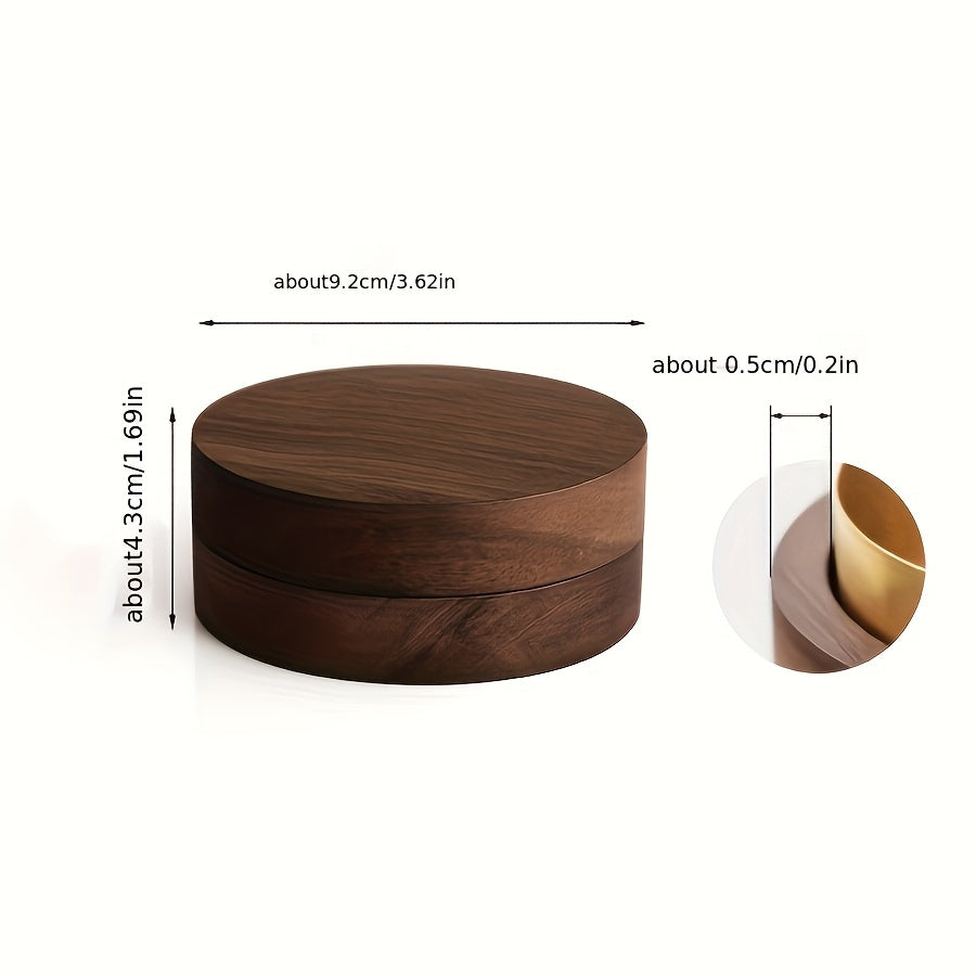 Cinzeiro redondo de madeira sólida com tampa - Material de madeira escura premium, cor de acácia retro, desmontável e fácil de limpar, presente perfeito para pai, clientes de negócios, namorado ou amante, ideal para uso interior em escritórios, cafés, bares, casas noturnas, casas e quintais.