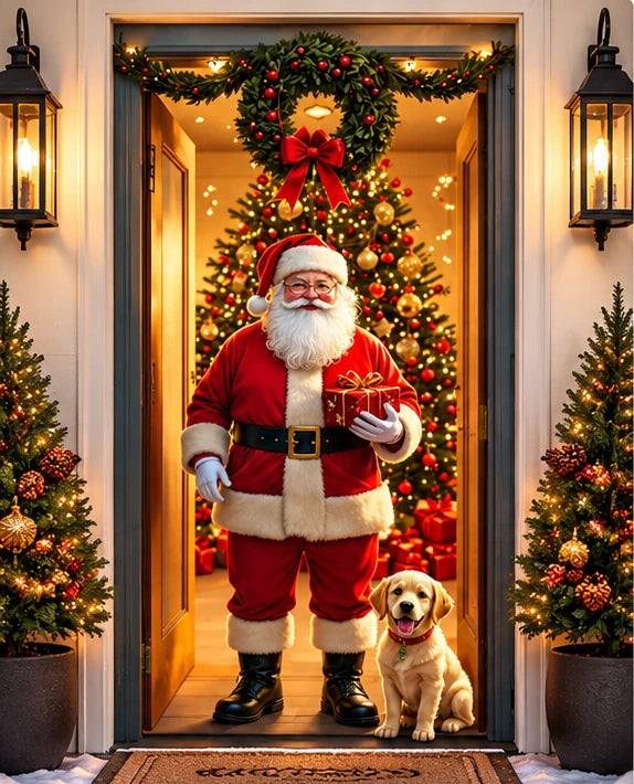 Painel Decorativo de Porta Papai Noel para Natal