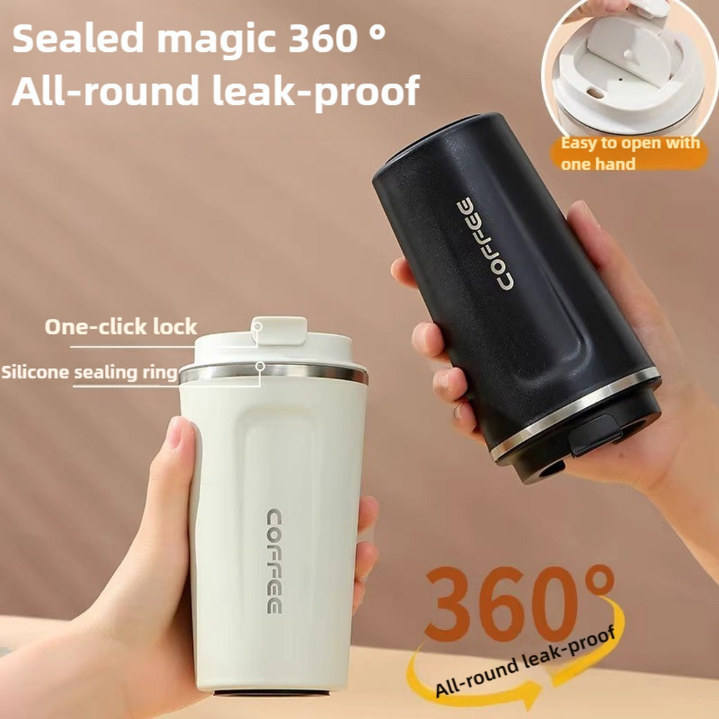Caneca Térmica de Café, Aço Inoxidável Dupla Parede à Prova de Vazamentos, Acabamento Fosco, Mantém Quente e Frio por Horas, Presente Premium para Amantes de Café e Chá, Utensílio Durável