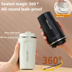 Caneca Térmica de Café, Aço Inoxidável Dupla Parede à Prova de Vazamentos, Acabamento Fosco, Mantém Quente e Frio por Horas, Presente Premium para Amantes de Café e Chá, Utensílio Durável