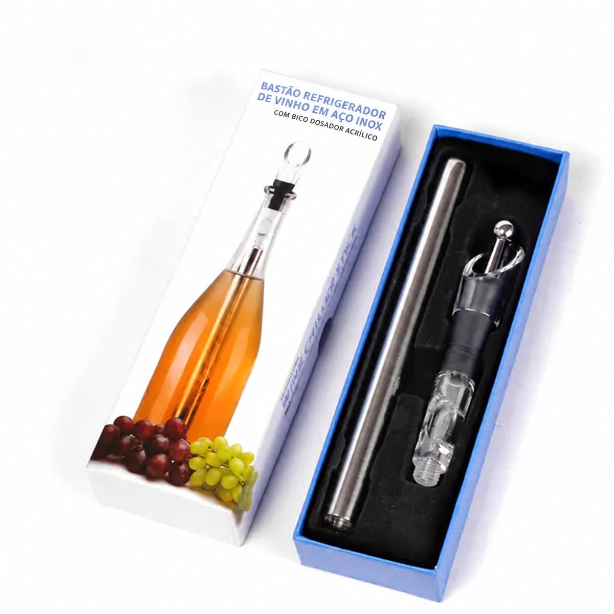 Bastão Refrigerador de Vinho em Aço Inox