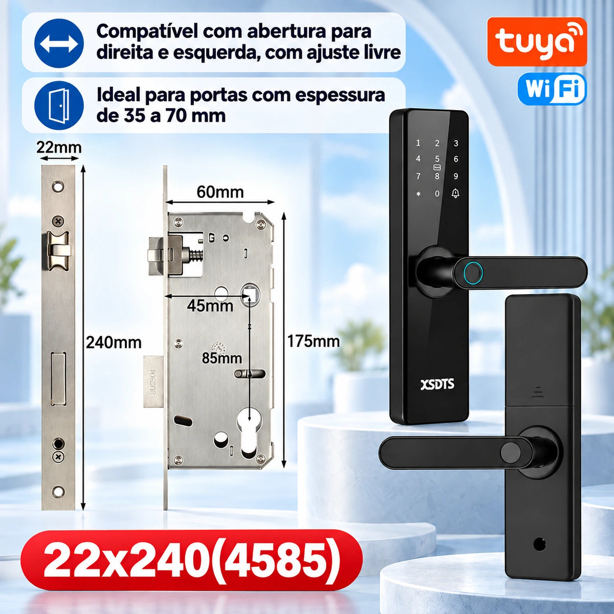 Fechadura Inteligente Biométrica Tuya WiFi