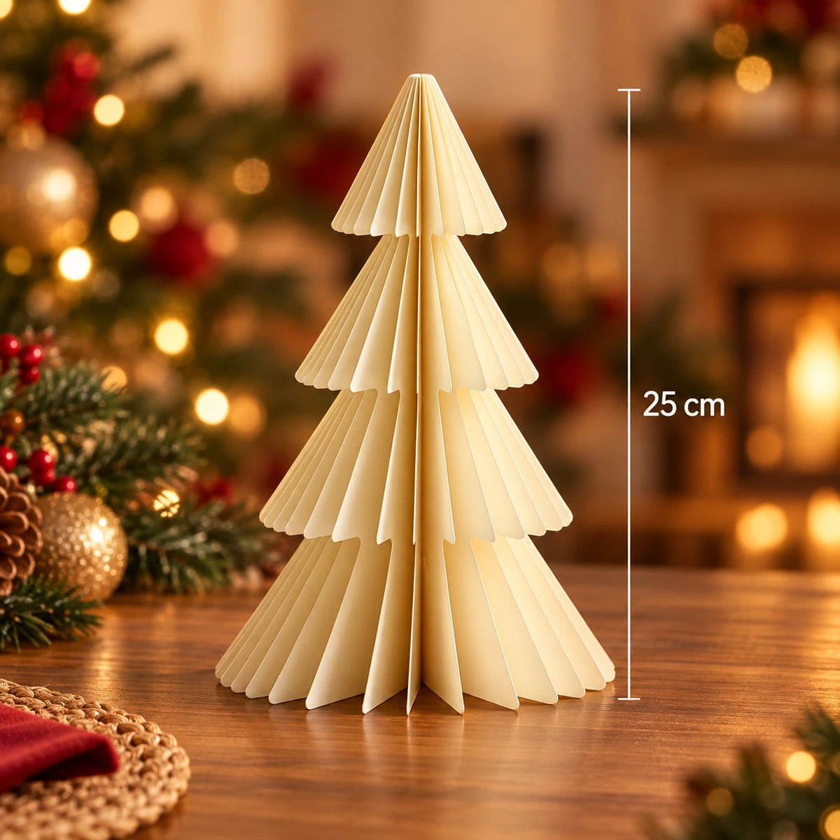 Árvore de Natal 3D em Papel Colmeia Decorativo