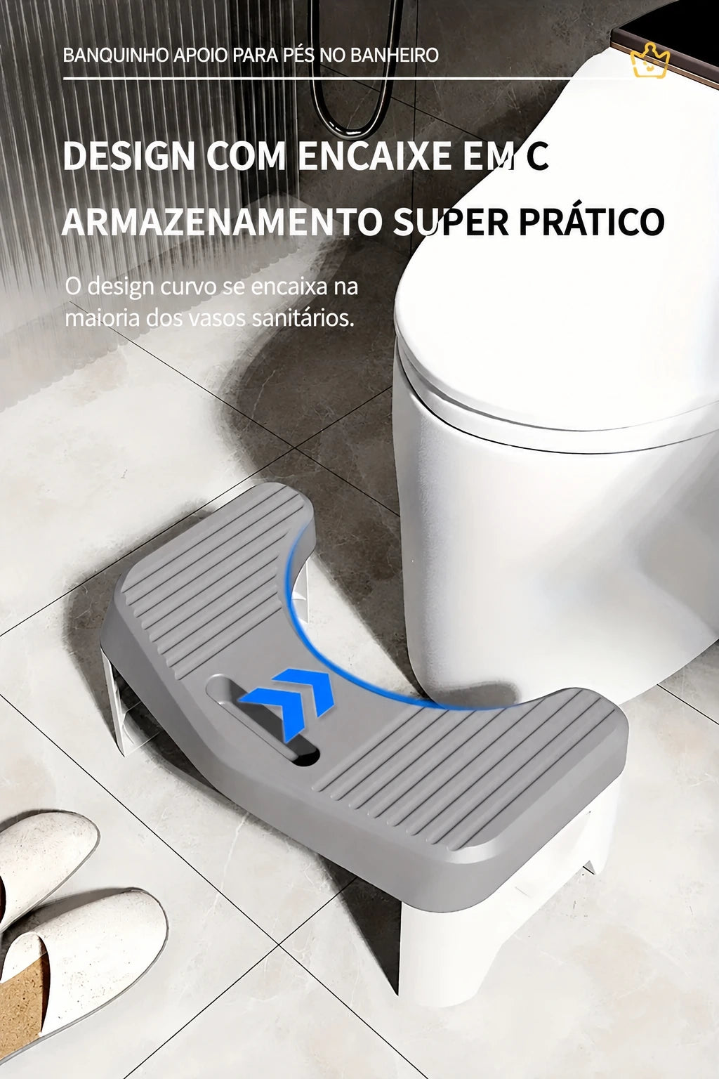 Banquinho Apoio para Pés no Banheiro