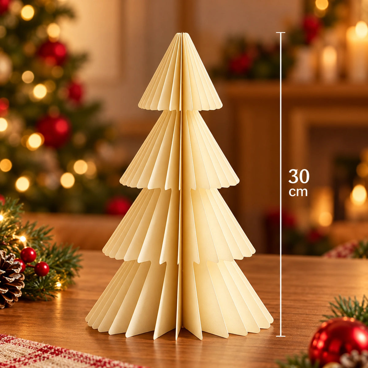 Árvore de Natal 3D em Papel Colmeia Decorativo
