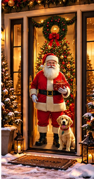 Painel Decorativo de Porta Papai Noel para Natal