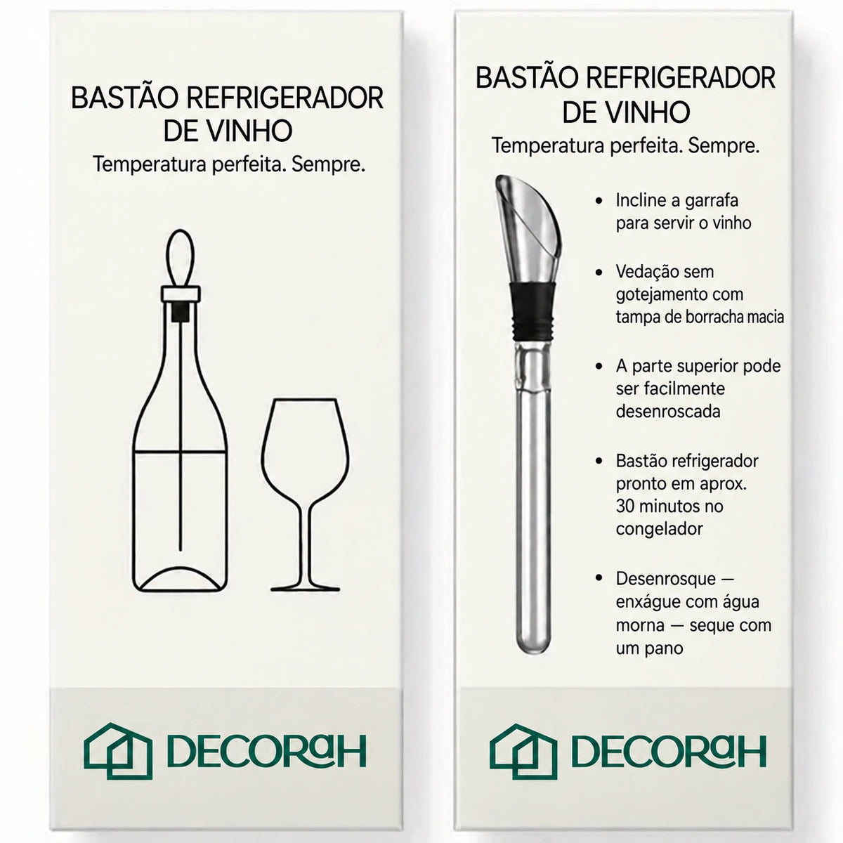 Bastão Refrigerador de Vinho em Aço Inox