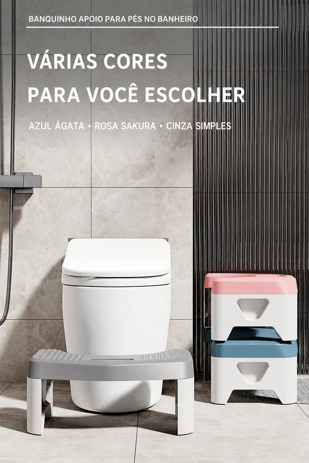 Banquinho Apoio para Pés no Banheiro