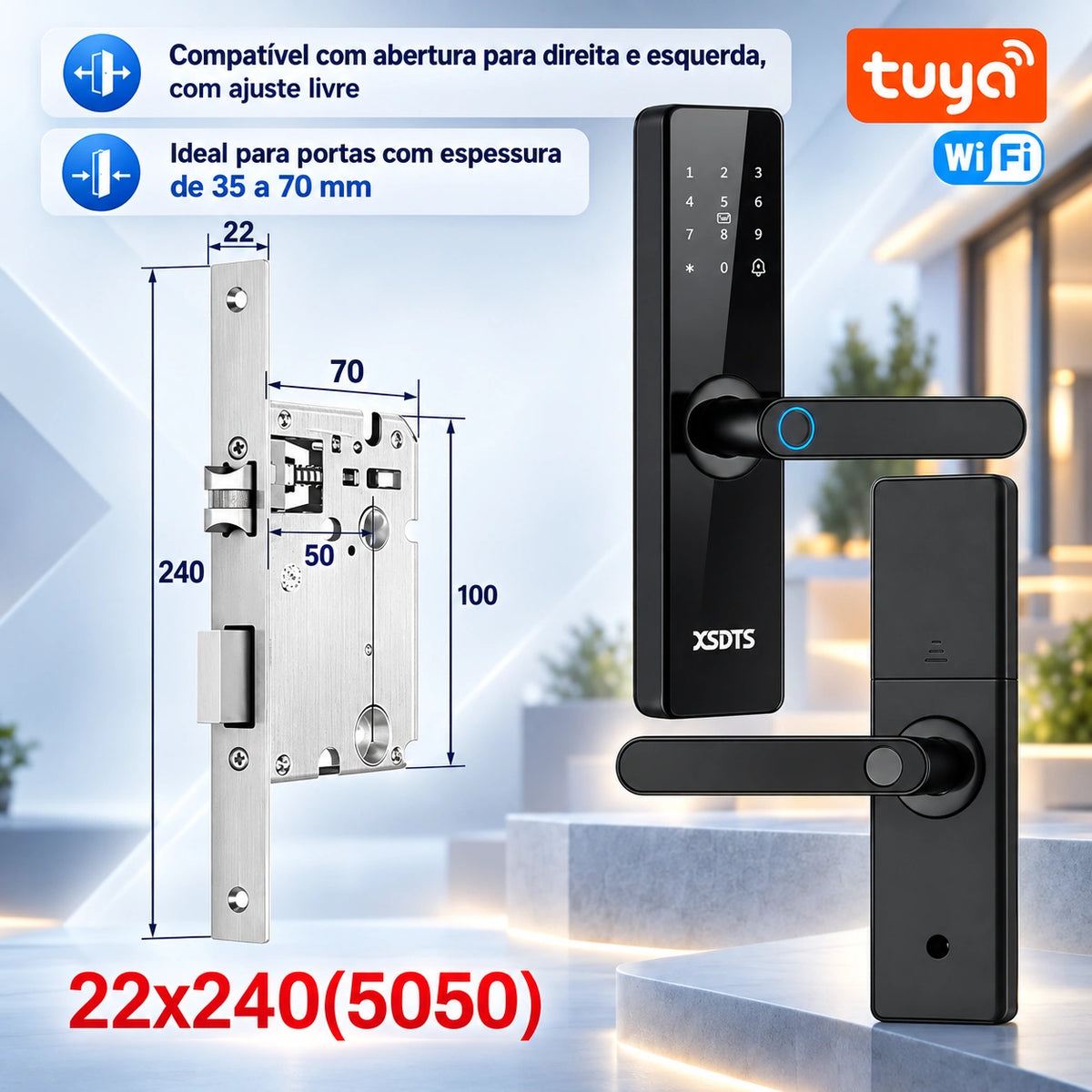 Fechadura Inteligente Biométrica Tuya WiFi