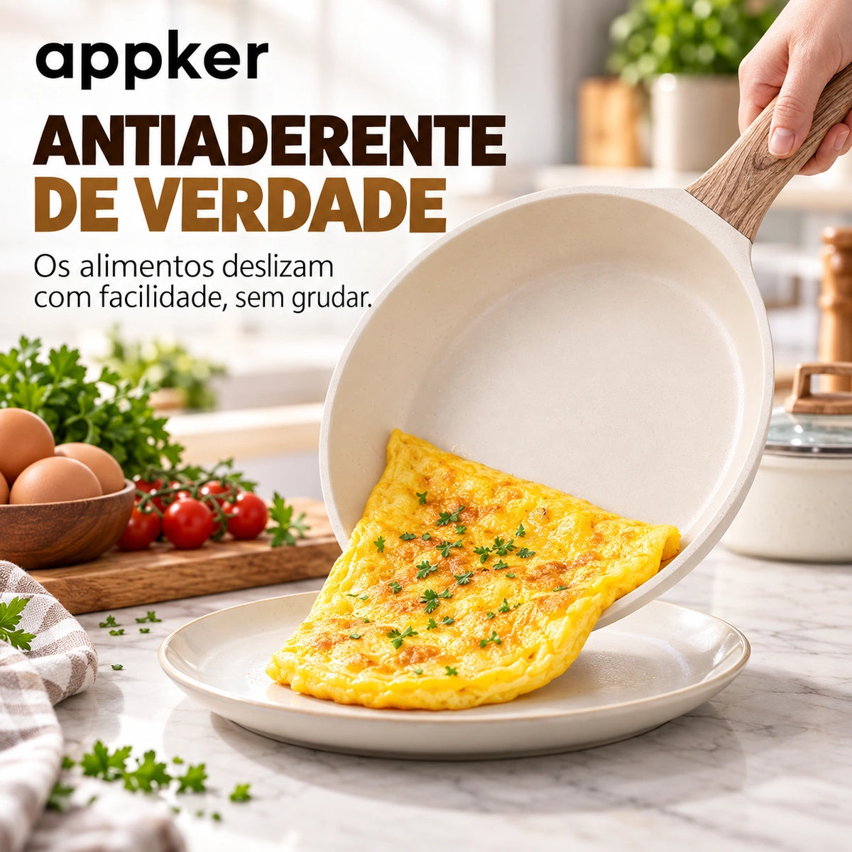 Conjunto de Panelas de Indução Granito Branco Appker