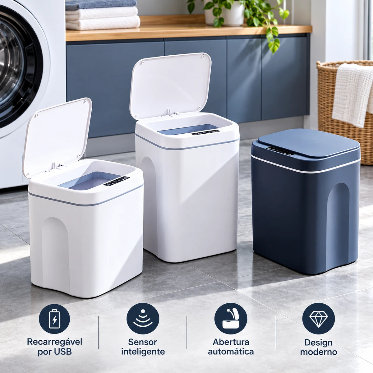 Lixeira Automática com Sensor de 16 Litros