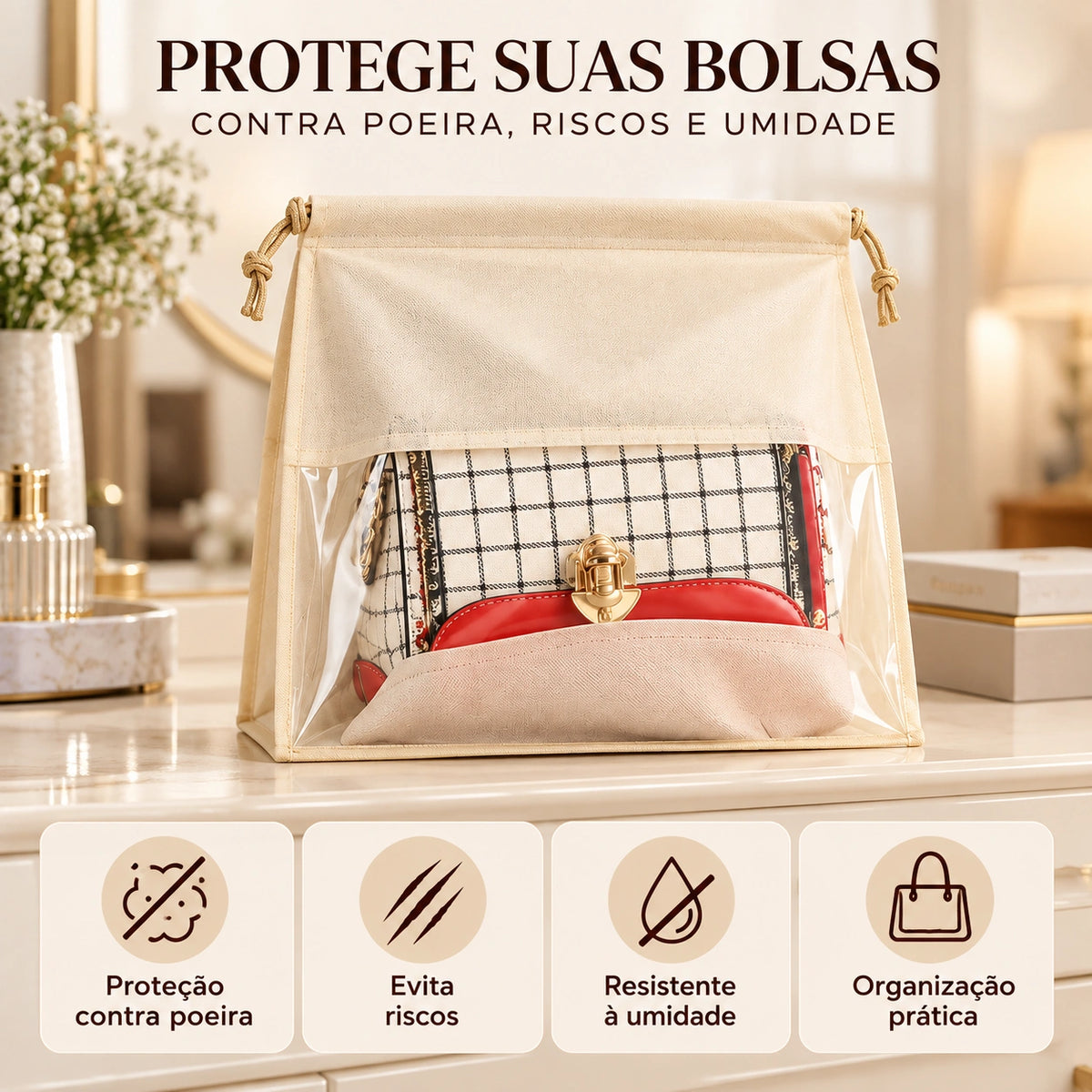 Kit Sacos Protetores com Visor Transparente